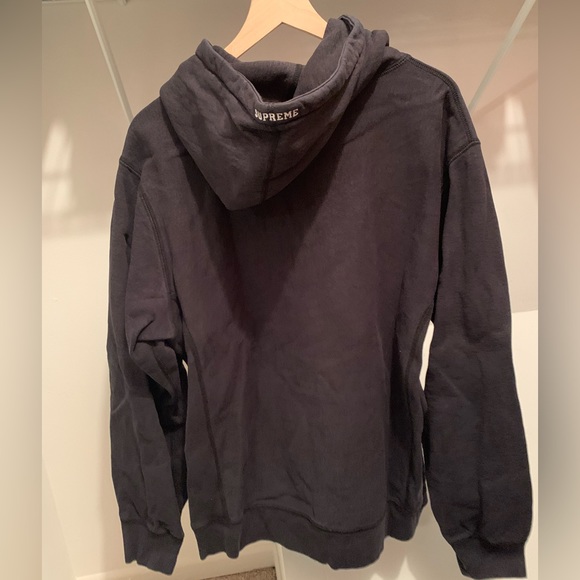 Supreme Quilted S Logo Hooded Sweatshirt Black White Size XL SS20 - Picture 4 of 4